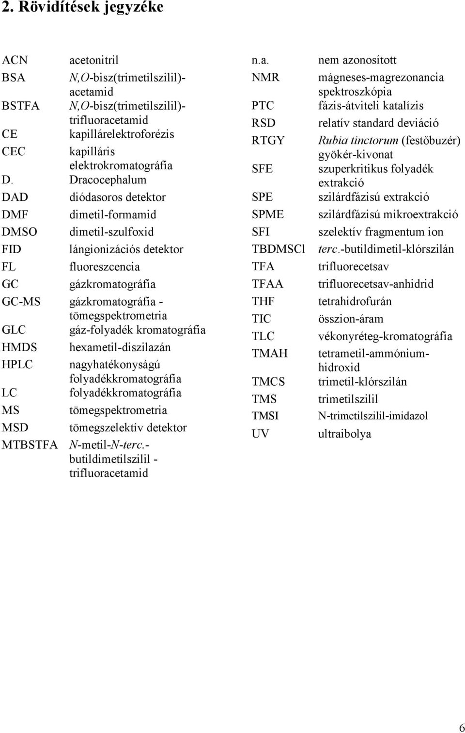 HMDS HPLC LC MS MSD gáz-folyadék kromatográfia hexametil-diszilazán nagyhatékonyságú folyadékkromatográfia folyadékkromatográfia tömegspektrometria tömegszelektív detektor MTBSTFA N-metil-N-terc.