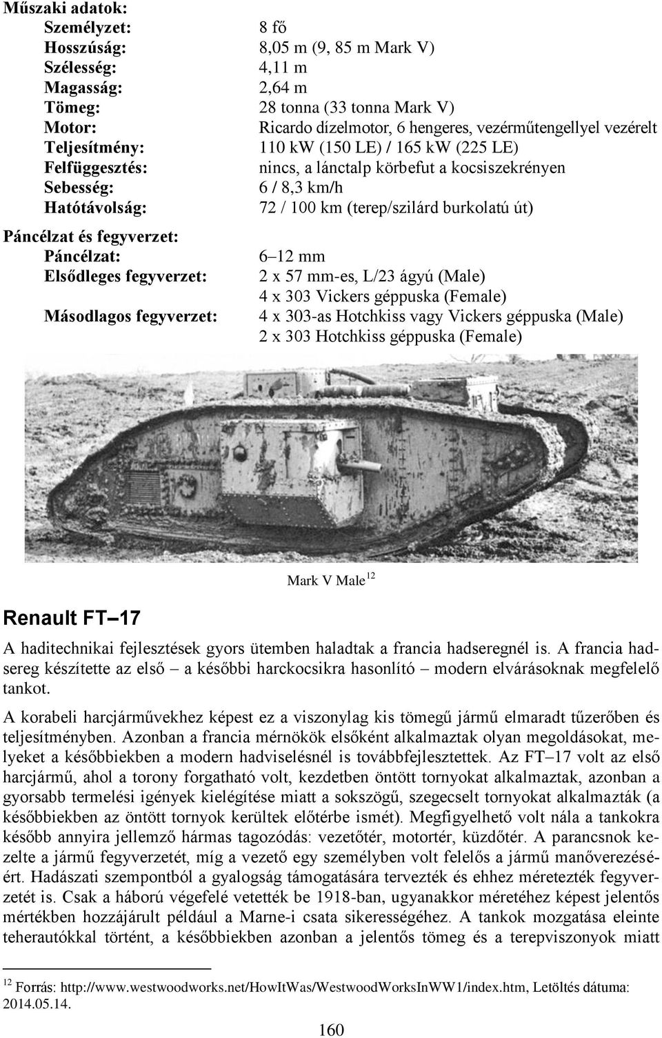 Páncélzat és fegyverzet: Páncélzat: Elsődleges fegyverzet: Másodlagos fegyverzet: 6 12 mm 2 x 57 mm-es, L/23 ágyú (Male) 4 x 303 Vickers géppuska (Female) 4 x 303-as Hotchkiss vagy Vickers géppuska