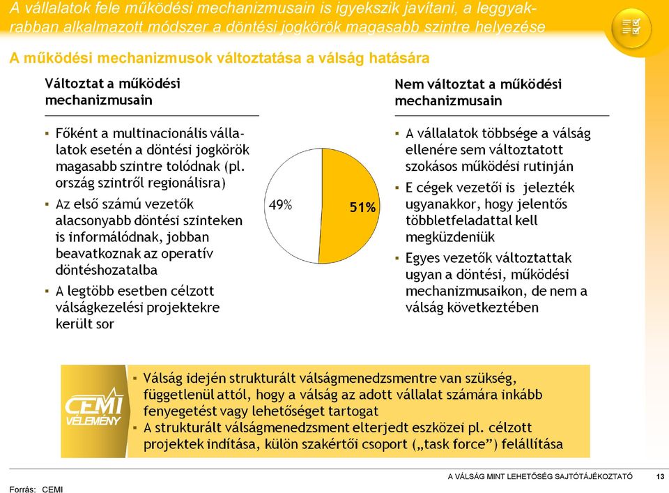 módszer a döntési jogkörök magasabb szintre