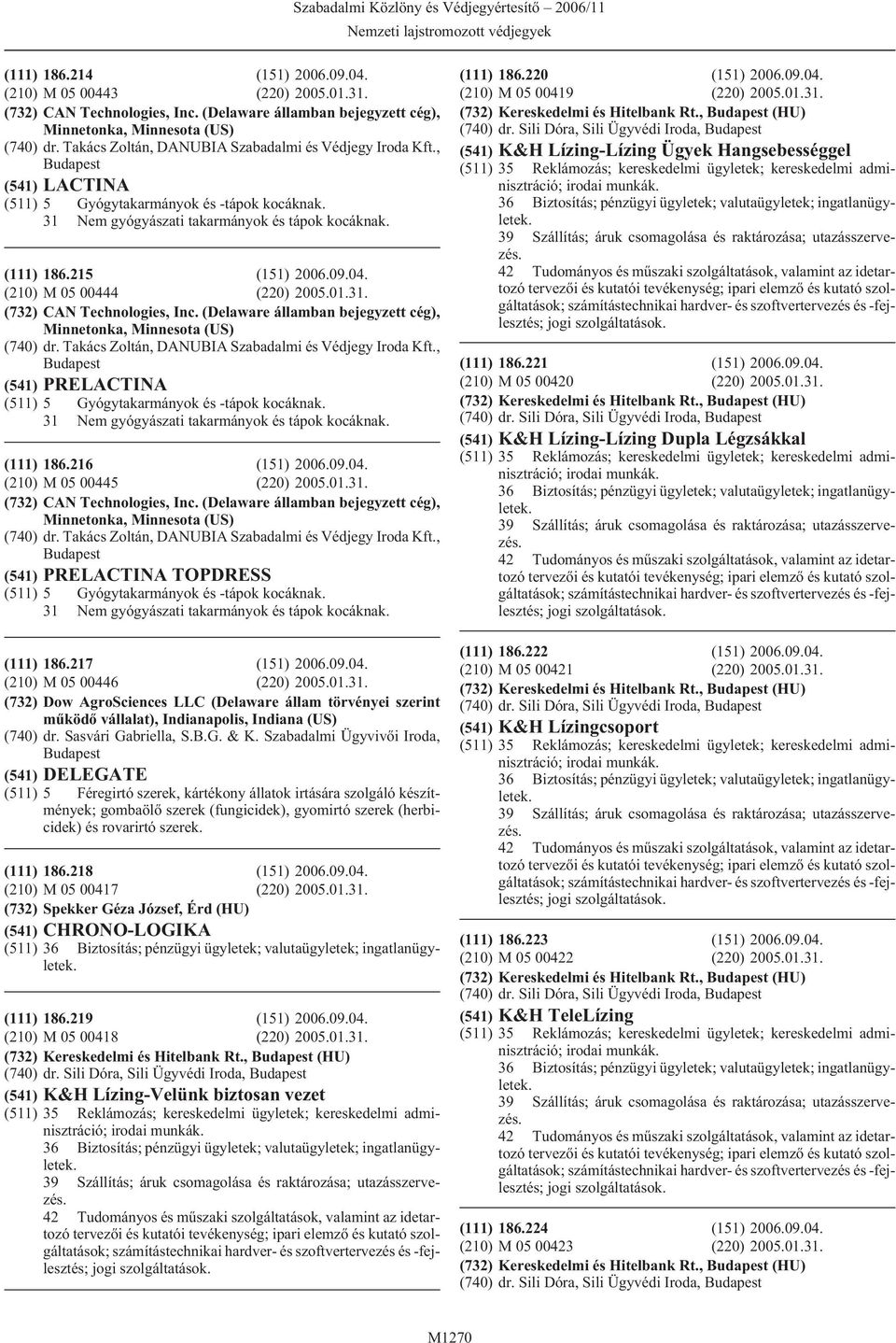 (210) M 05 00444 (220) 2005.01.31. (732) CAN Technologies, Inc. (Delaware államban bejegyzett cég), Minnetonka, Minnesota (US) (740) dr. Takács Zoltán, DANUBIA Szabadalmi és Védjegy Iroda Kft.