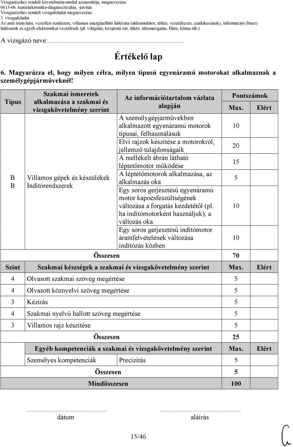 egyenáramú motorok típusai, felhasználásuk Elvi rajzok készítése a motorokról, jellemző tulajdonságaik A mellékelt ábrán látható léptetőmotor működése A léptetőmotorok alkalmazása, az alkalmazás oka