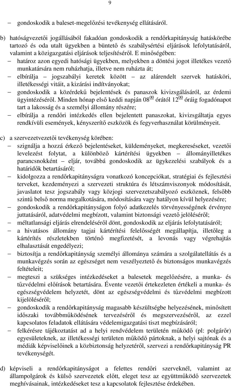 eljárások teljesítéséről.