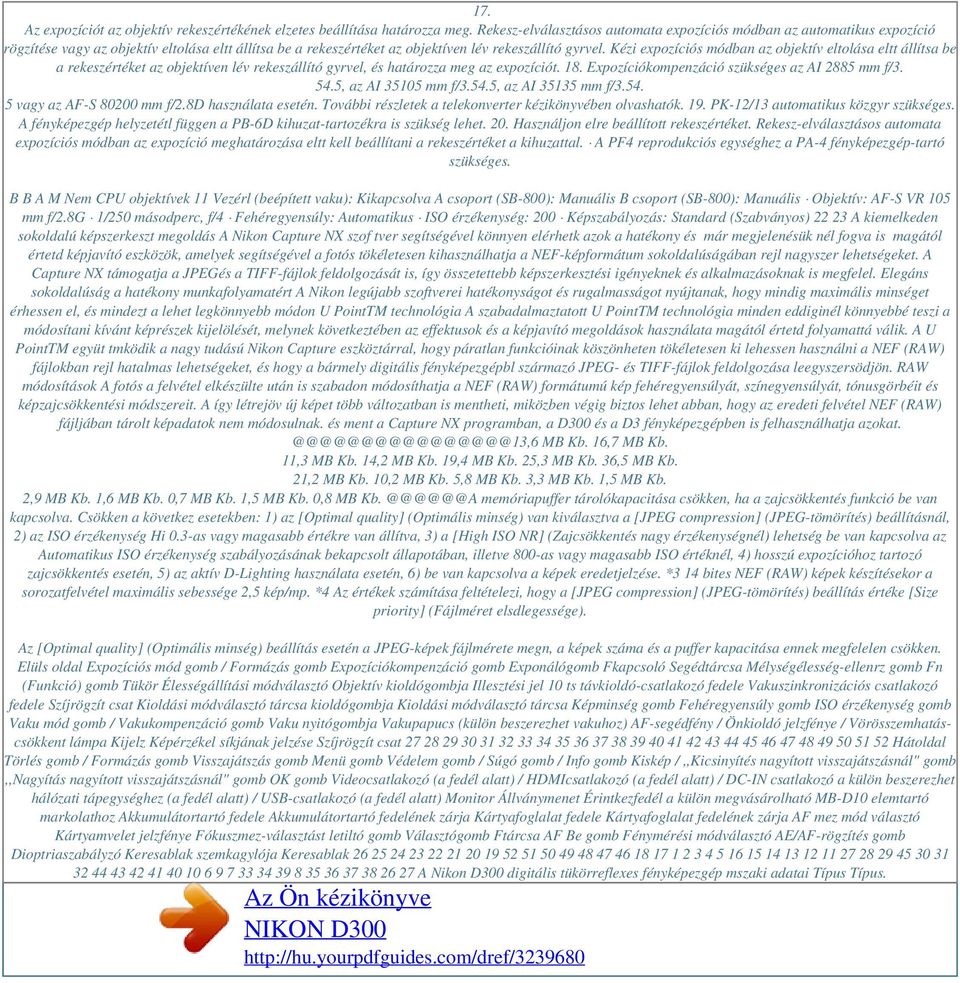 Az Ön kézikönyve NIKON D300 - PDF Free Download