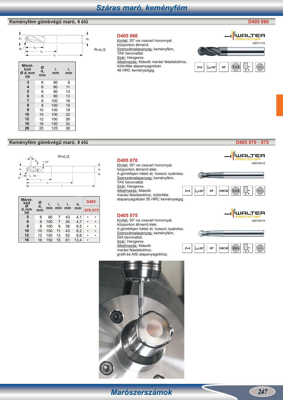 = 0 H0 Keményfém gömbvégű maró, élű D0 00-0 Lz 1 d l 1 ~ 1, = /2 l d 0 0 0 0 0 10 1 1 0 2 1,1,,,2, 1, D0 00 0 d2 D0 00 Kivitel: 0 -os csavart horonnyal, központon átmenő élek.