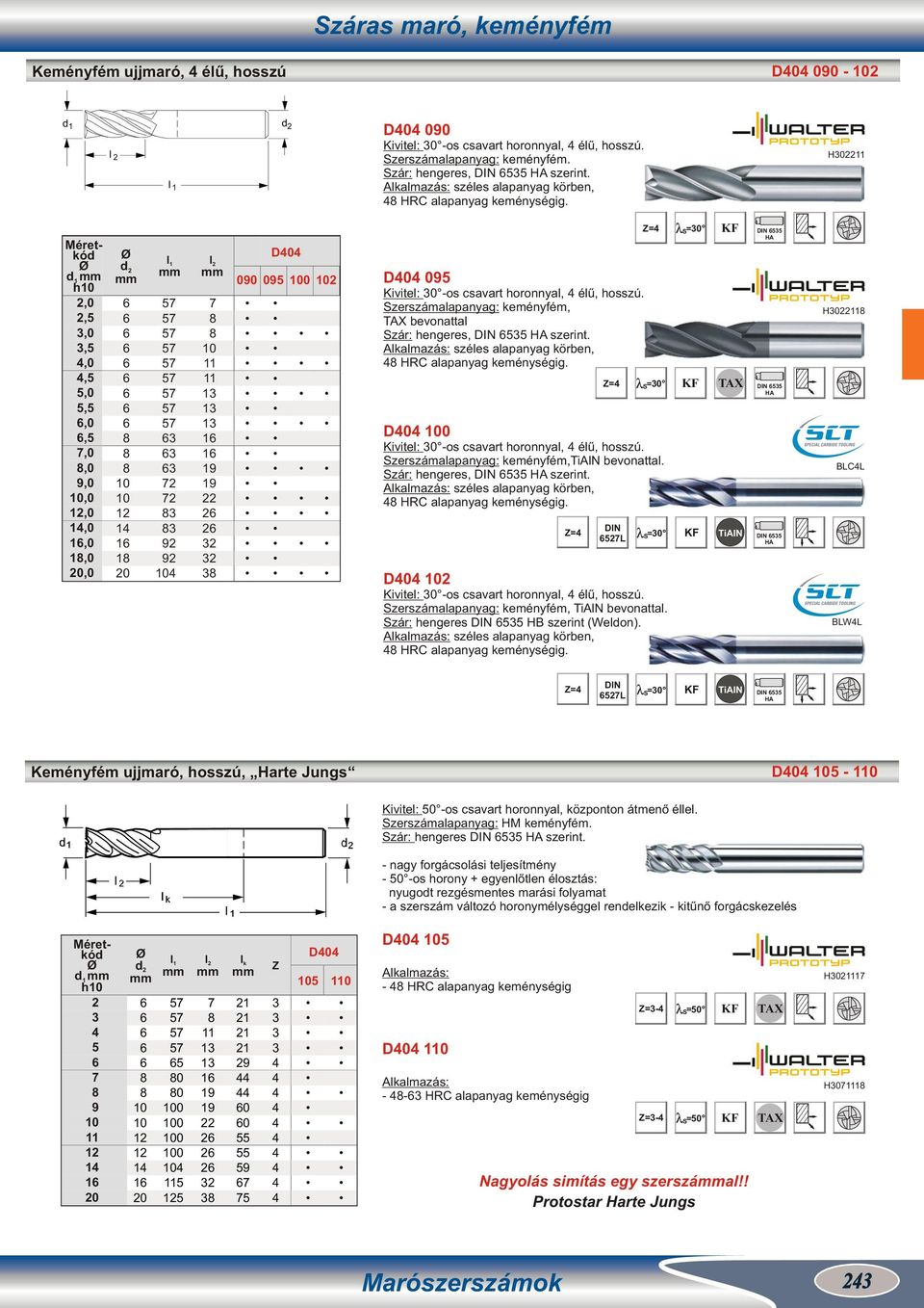 Alkalmazás: széles alapanyag körben, HC = 0 = 0 D0 0 Kivitel: 0 -os csavart horonnyal, élű, hosszú. TiAlN bevonattal. zár: hengeres, szerint.