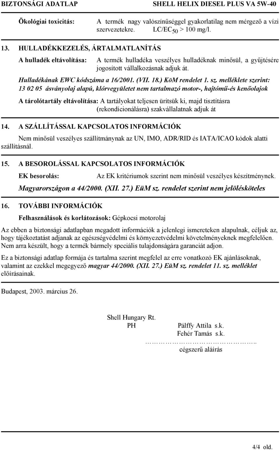 18.) KöM rendelet 1. sz.