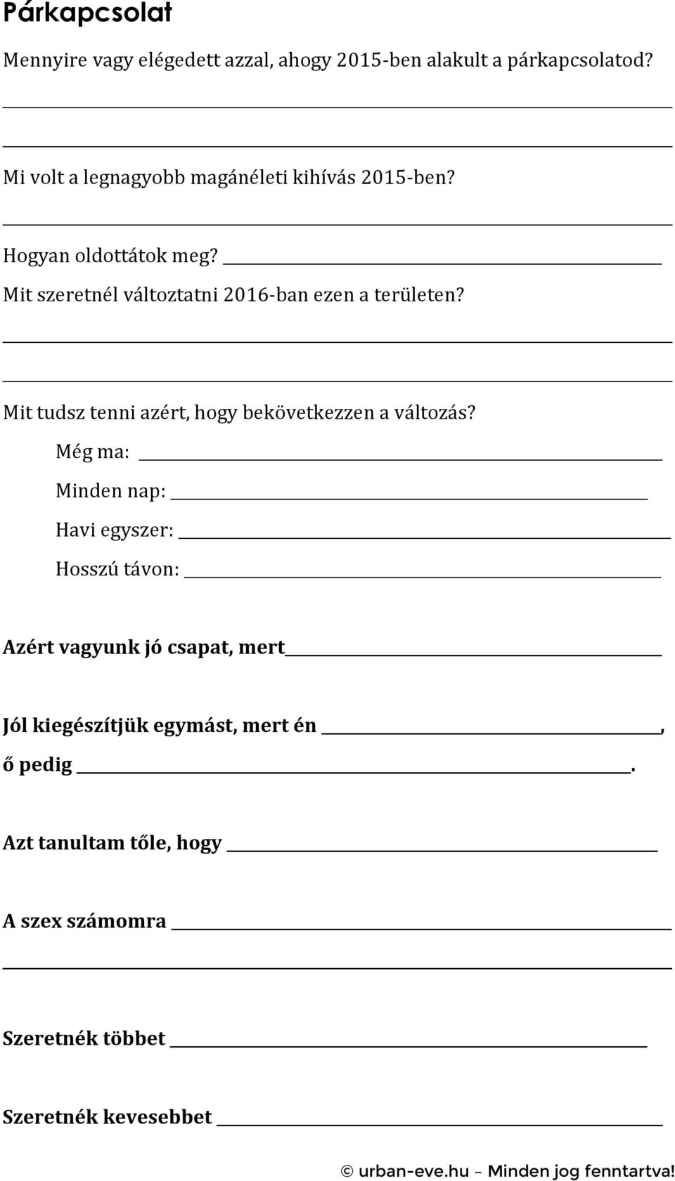 Mit szeretnél váltztatni 2016 ban ezen a területen? Mit tudsz tenni azért, hgy bekövetkezzen a váltzás?