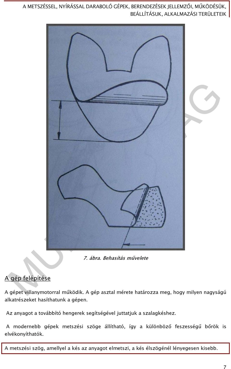 MUNKAANYAG. Pollák Erika. A metszéssel, nyírással daraboló gépek,  berendezések jellemzői, működésük, beállításuk, alkalmazási területeik -  PDF Free Download