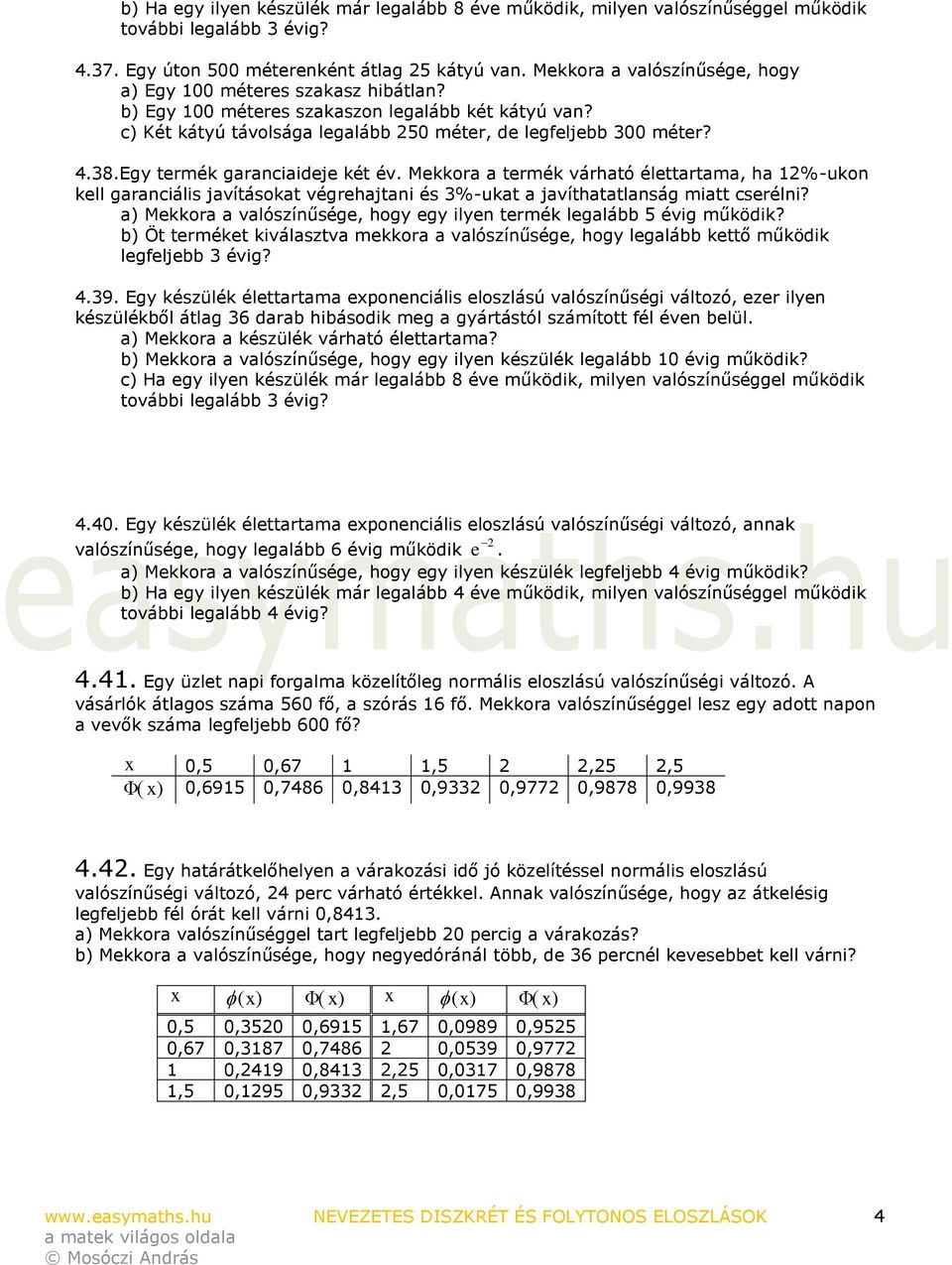 Egy termék garanciaideje két év. Mekkora a termék várható élettartama, ha 12%-ukon kell garanciális javításokat végrehajtani és 3%-ukat a javíthatatlanság miatt cserélni?