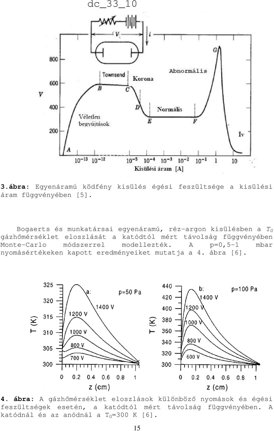 függvényében Monte-Carlo módszerrel modellezték. A p=0,5-1 mbar nyomásértékeken kapott eredményeiket mutatja a 4. ábra [6].