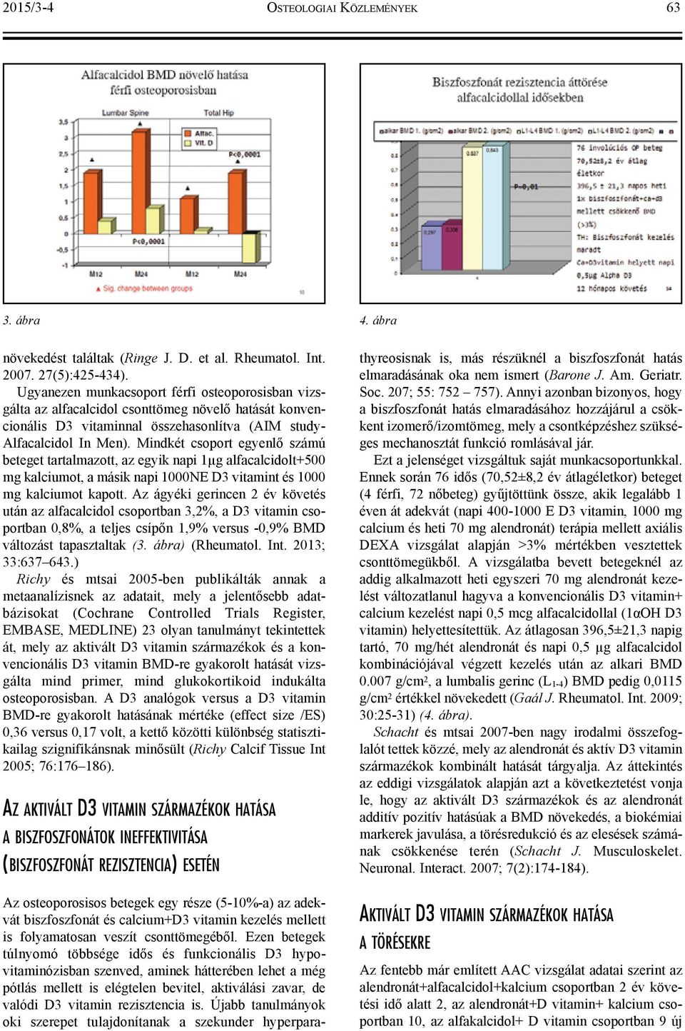 Mindkét csoport egyenlő számú beteget tartalmazott, az egyik napi 1µg alfacalcidolt+500 mg kalciumot, a másik napi 1000NE D3 vitamint és 1000 mg kalciumot kapott.