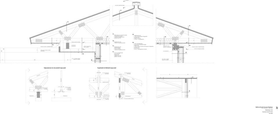 tartóhoz rögzítve 1 1 1 1 R 10/ mm lambéria burkolat technikai légrés 0 mm tartóváz 10/ mm lambéria burkolat 1 mm osb lapburkolat mm lécváz légzáró fólia szélrács merevítés 1mm osb lapburkolat - mm