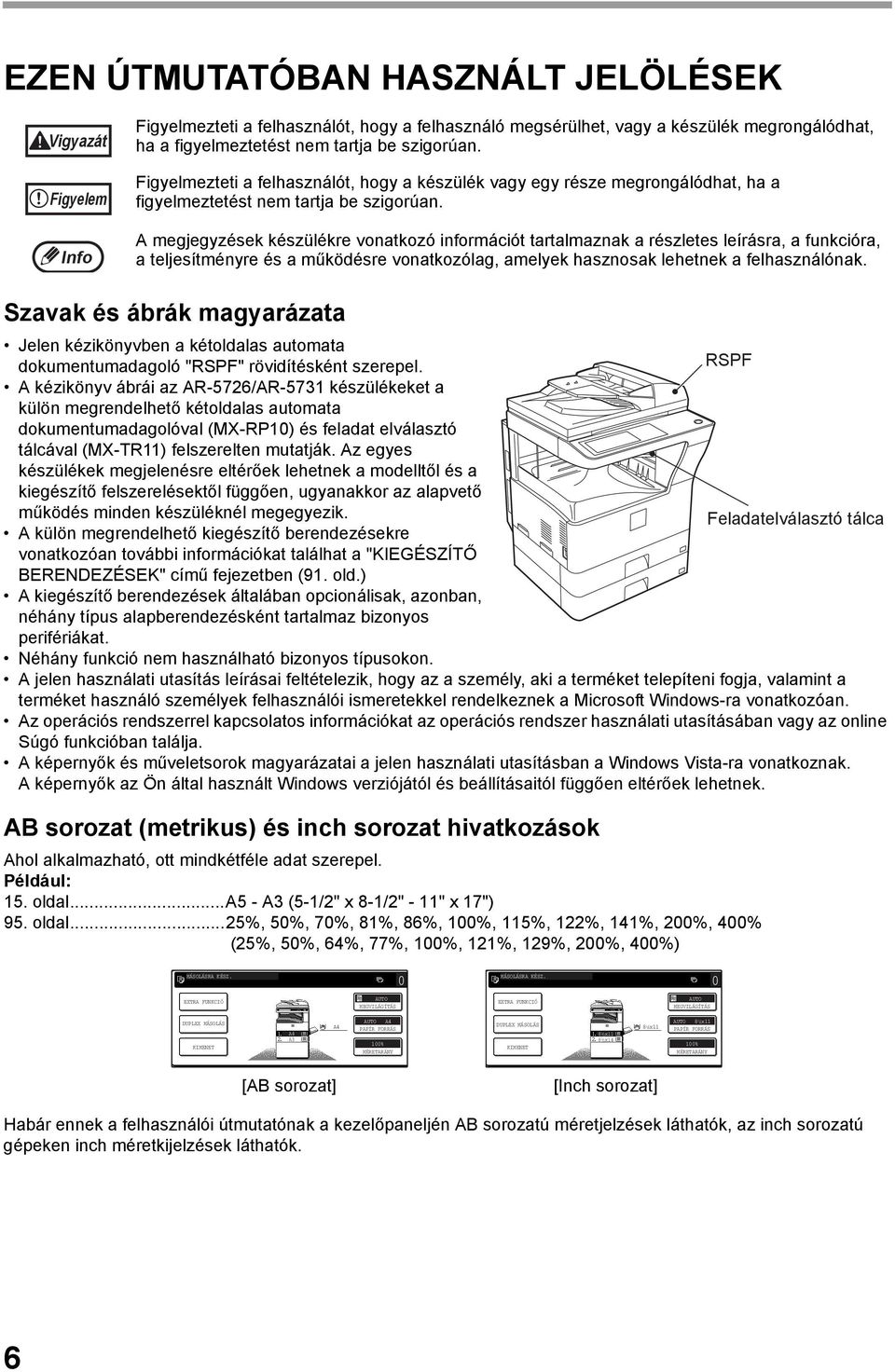 A megjegyzések készülékre vonatkozó információt tartalmaznak a részletes leírásra, a funkcióra, a teljesítményre és a működésre vonatkozólag, amelyek hasznosak lehetnek a felhasználónak.