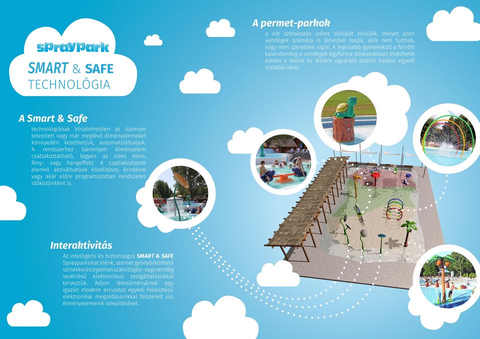 A Smart & Safe technológiának köszönhetően az újonnan telepített vagy már meglévő élményelemeket könnyedén kezelhetjük, automatizálhatjuk.
