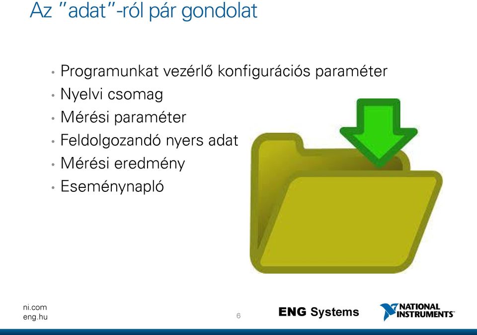 csomag Mérési paraméter Feldolgozandó