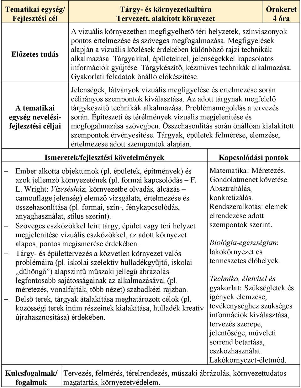 Tárgyakkal, épületekkel, jelenségekkel kapcsolatos információk gyűjtése. Tárgykészítő, kézműves technikák alkalmazása. Gyakorlati feladatok önálló előkészítése.