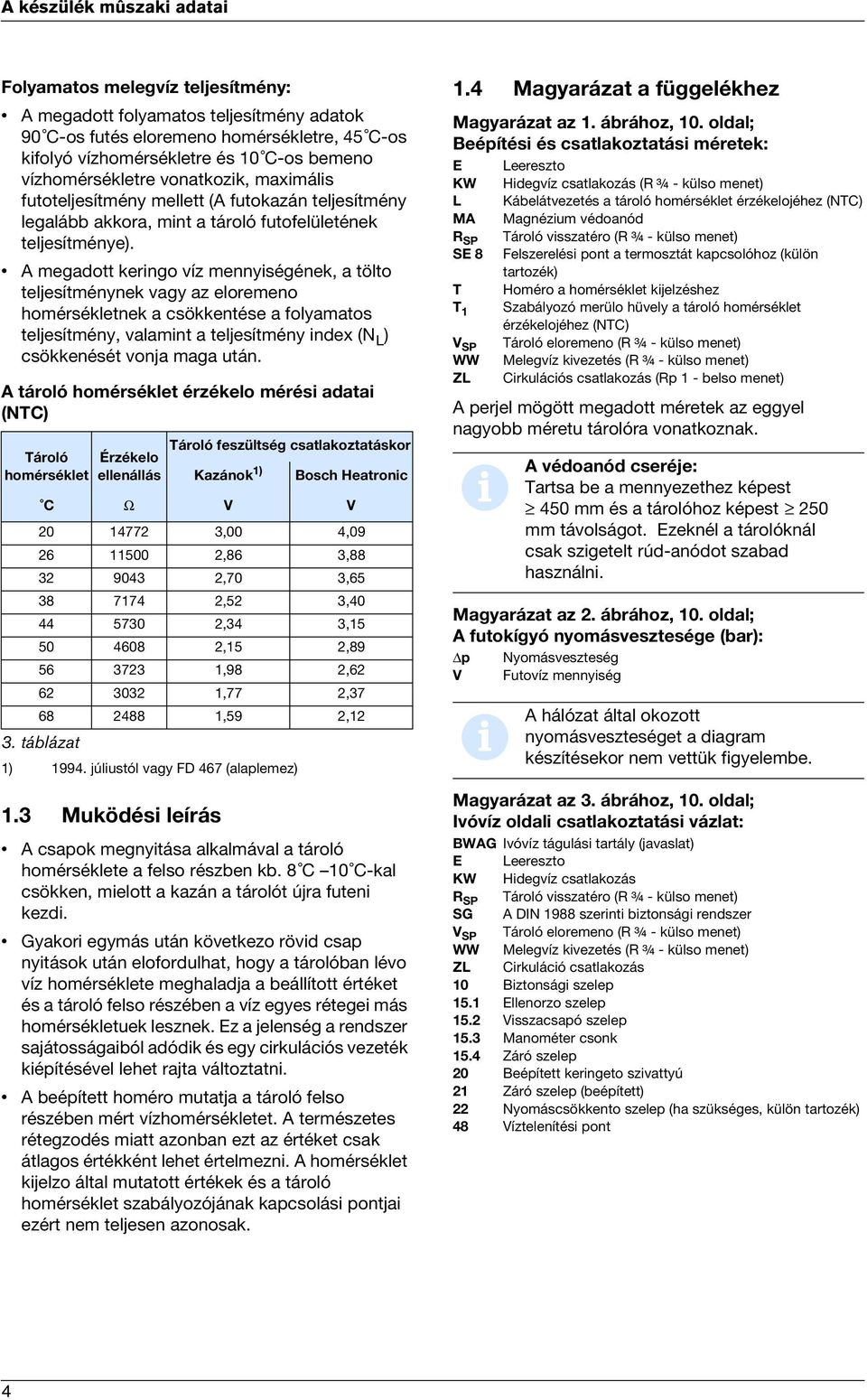 A megadott keringo víz mennyiségének, a tölto teljesítménynek vagy az eloremeno homérsékletnek a csökkentése a folyamatos teljesítmény, valamint a teljesítmény index (N L ) csökkenését vonja maga