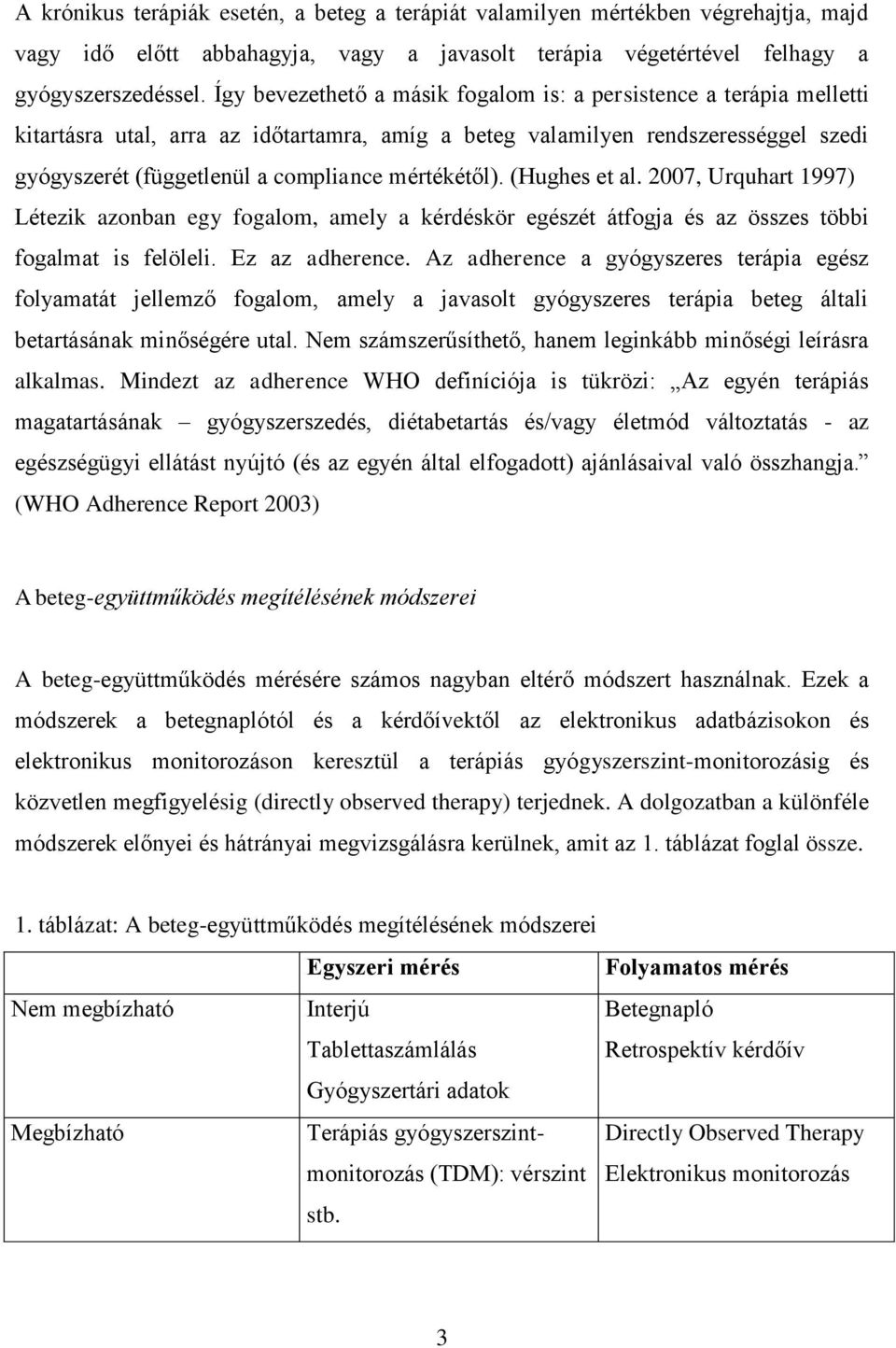 mértékétől). (Hughes et al. 2007, Urquhart 1997) Létezik azonban egy fogalom, amely a kérdéskör egészét átfogja és az összes többi fogalmat is felöleli. Ez az adherence.