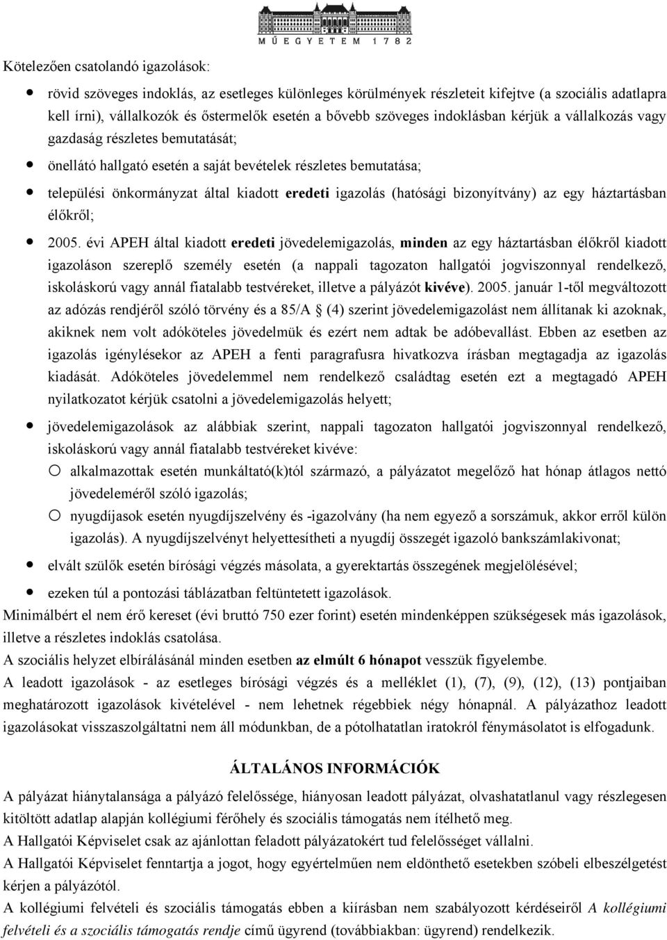 (hatósági bizonyítvány) az egy háztartásban élőkről; 2005.