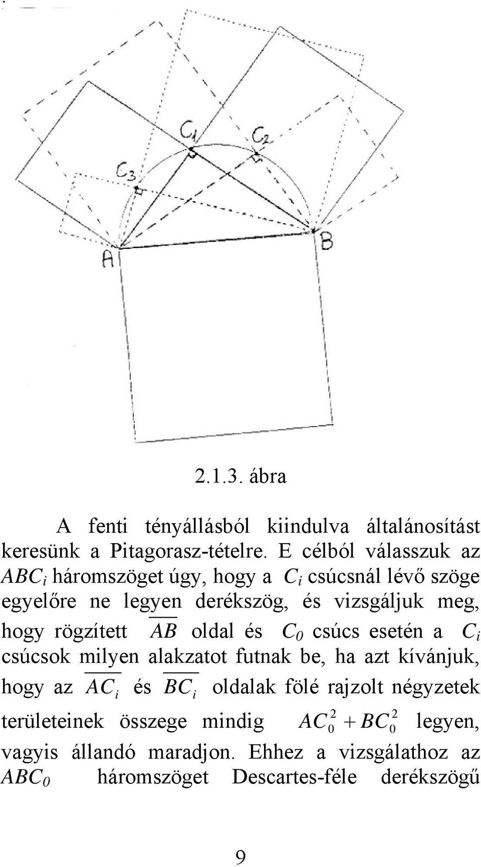 hogy rögzített AB oldal és C 0 sús esetén a C i súsok milyen alakzatot futnak e, ha azt kívánjuk, hogy az AC i és BC i