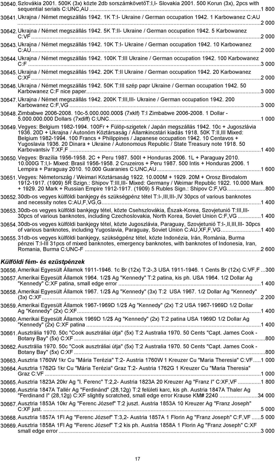 Ukrajna / Német megszállás 1942. 10K T:I- Ukraine / German occupation 1942. 10 Karbowanez C:AU...2 000 30644.Ukrajna / Német megszállás 1942. 100K T:III Ukraine / German occupation 1942.