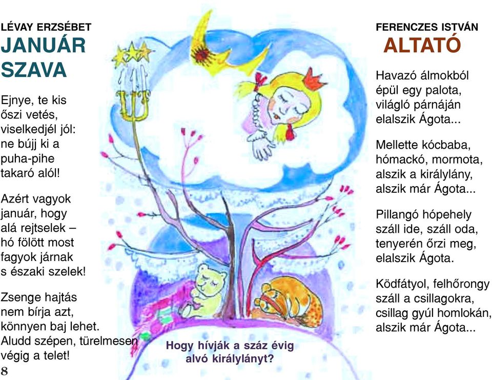 Aludd szépen, türelmesen végig a telet! 8 Hogy hívják a száz évig alvó királylányt?