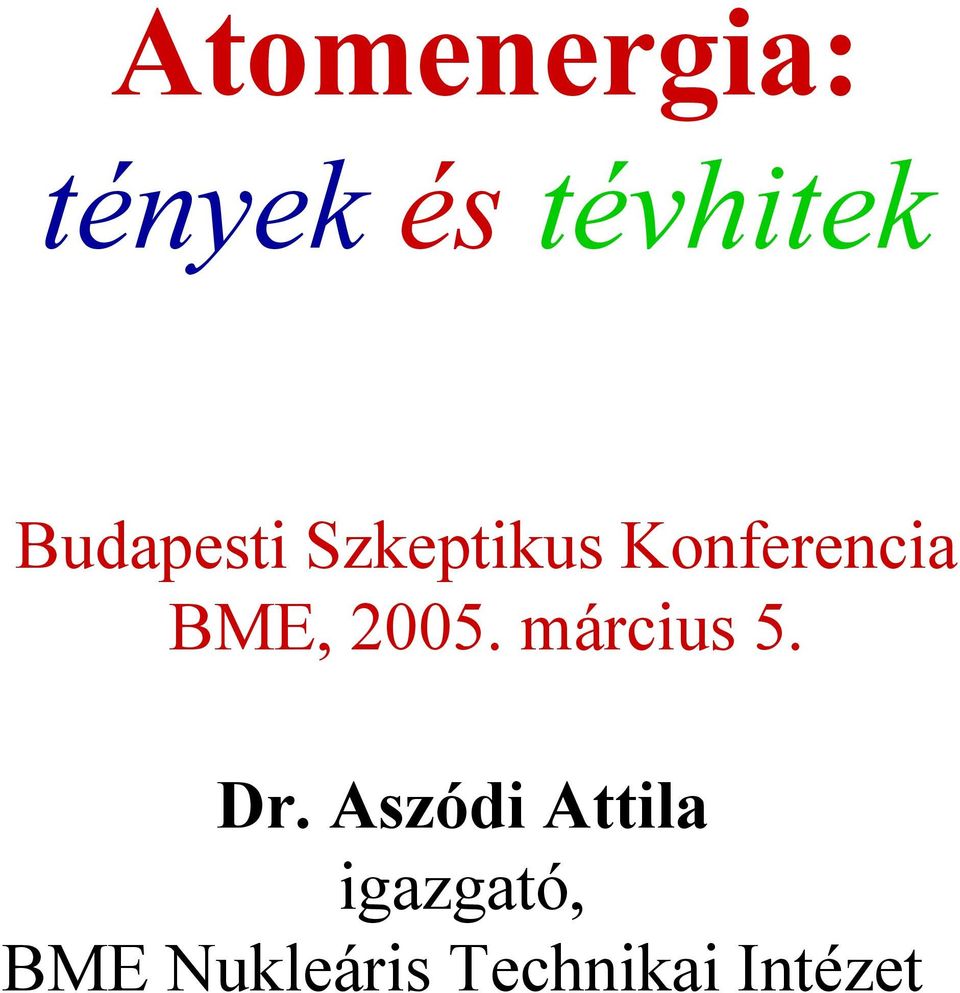 BME, 2005. március 5. Dr.