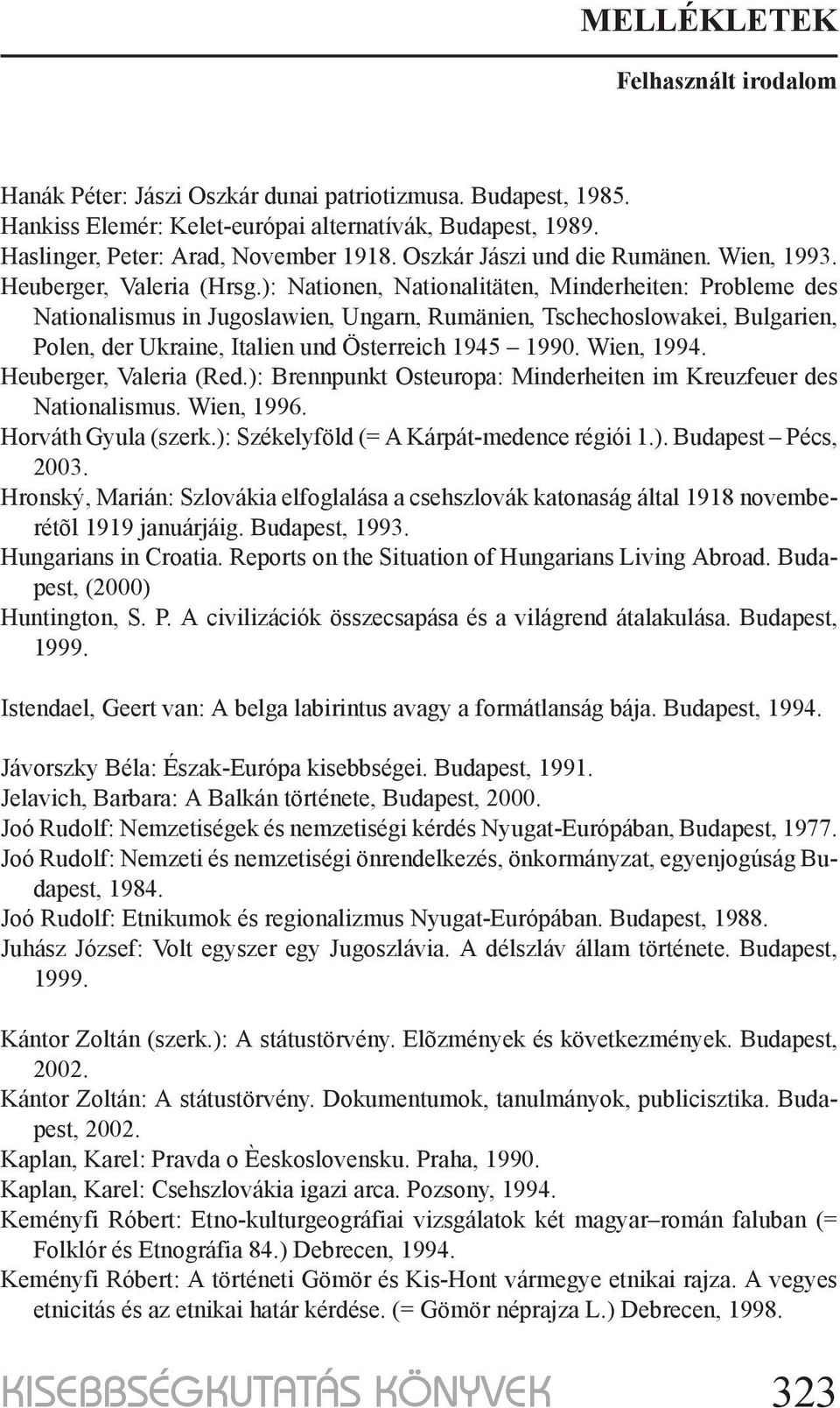 ): Nationen, Nationalitäten, Minderheiten: Probleme des Nationalismus in Jugoslawien, Ungarn, Rumänien, Tschechoslowakei, Bulgarien, Polen, der Ukraine, Italien und Österreich 1945 1990. Wien, 1994.