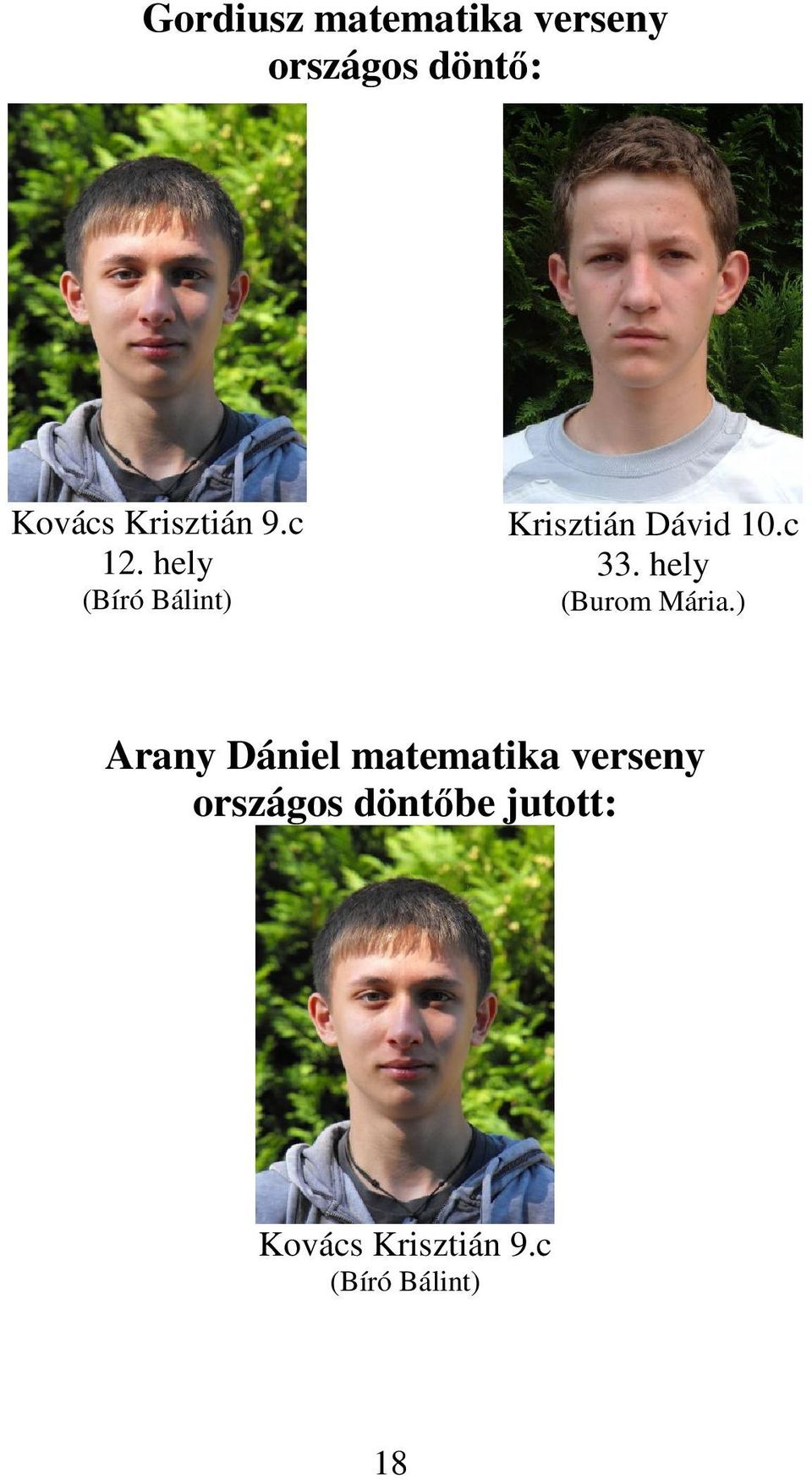 c 33. hely (Burom Mária.
