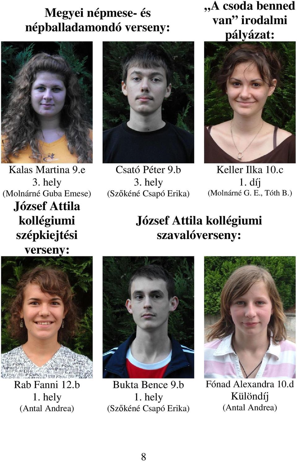 hely (Szőkéné Csapó Erika) Keller Ilka 10.c 1. díj (Molnárné G. E., Tóth B.