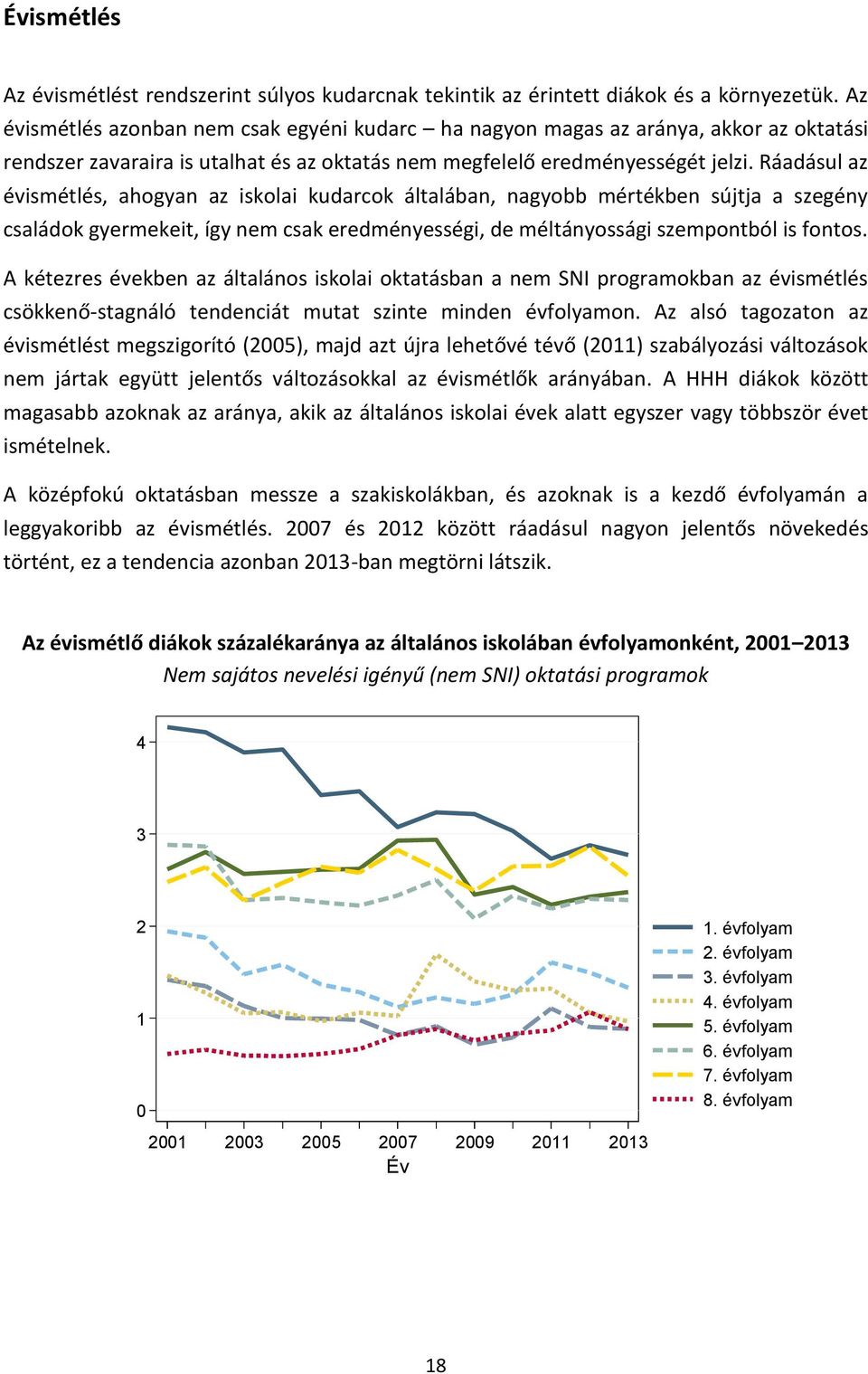 Ráadásul az évismétlés, ahogyan az iskolai kudarcok általában, nagyobb mértékben sújtja a szegény családok gyermekeit, így nem csak eredményességi, de méltányossági szempontból is fontos.