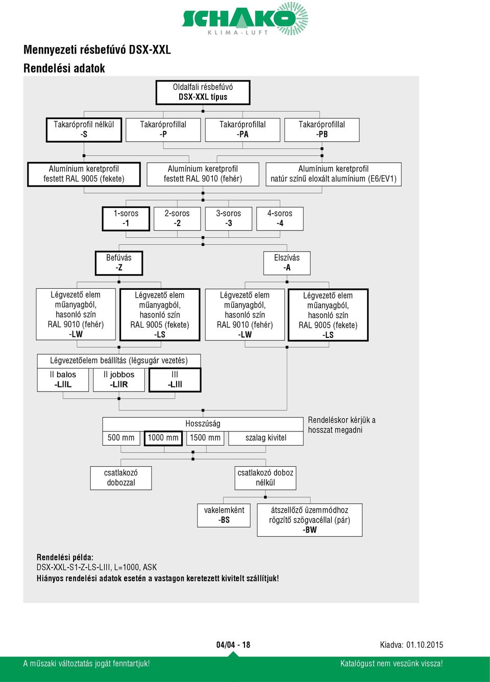 szín RAL 9010 (fehér) -LW Légvezető elem műanyagból, hasonló szín RAL 9005 (fekete) -LS Légvezető elem műanyagból, hasonló szín RAL 9010 (fehér) -LW Légvezető elem műanyagból, hasonló szín RAL 9005