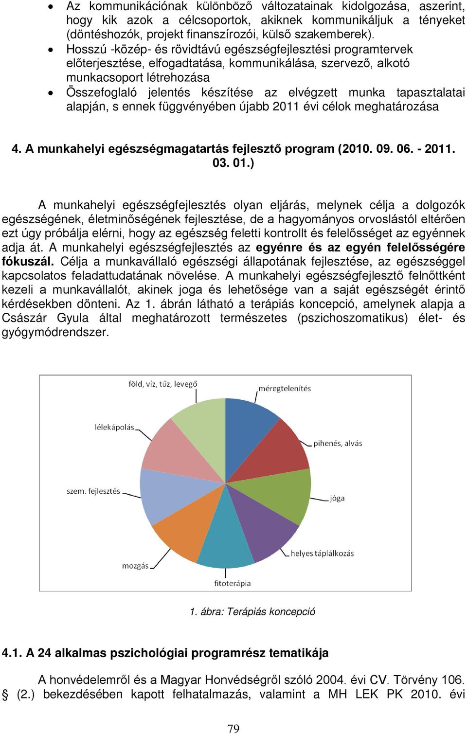 munka tapasztalatai alapján, s ennek függvényében újabb 2011 évi célok meghatározása 4. A munkahelyi egészségmagatartás fejlesztő program (2010. 09. 06. - 2011. 03. 01.