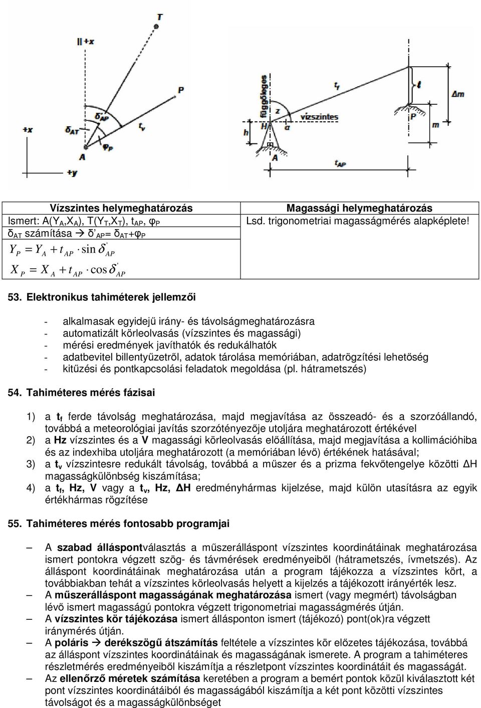 adatbevitel billentyűzetről, adatok tárolása memóriában, adatrögzítési lehetőség - kitűzési és pontkapcsolási feladatok megoldása (pl. hátrametszés) 54.