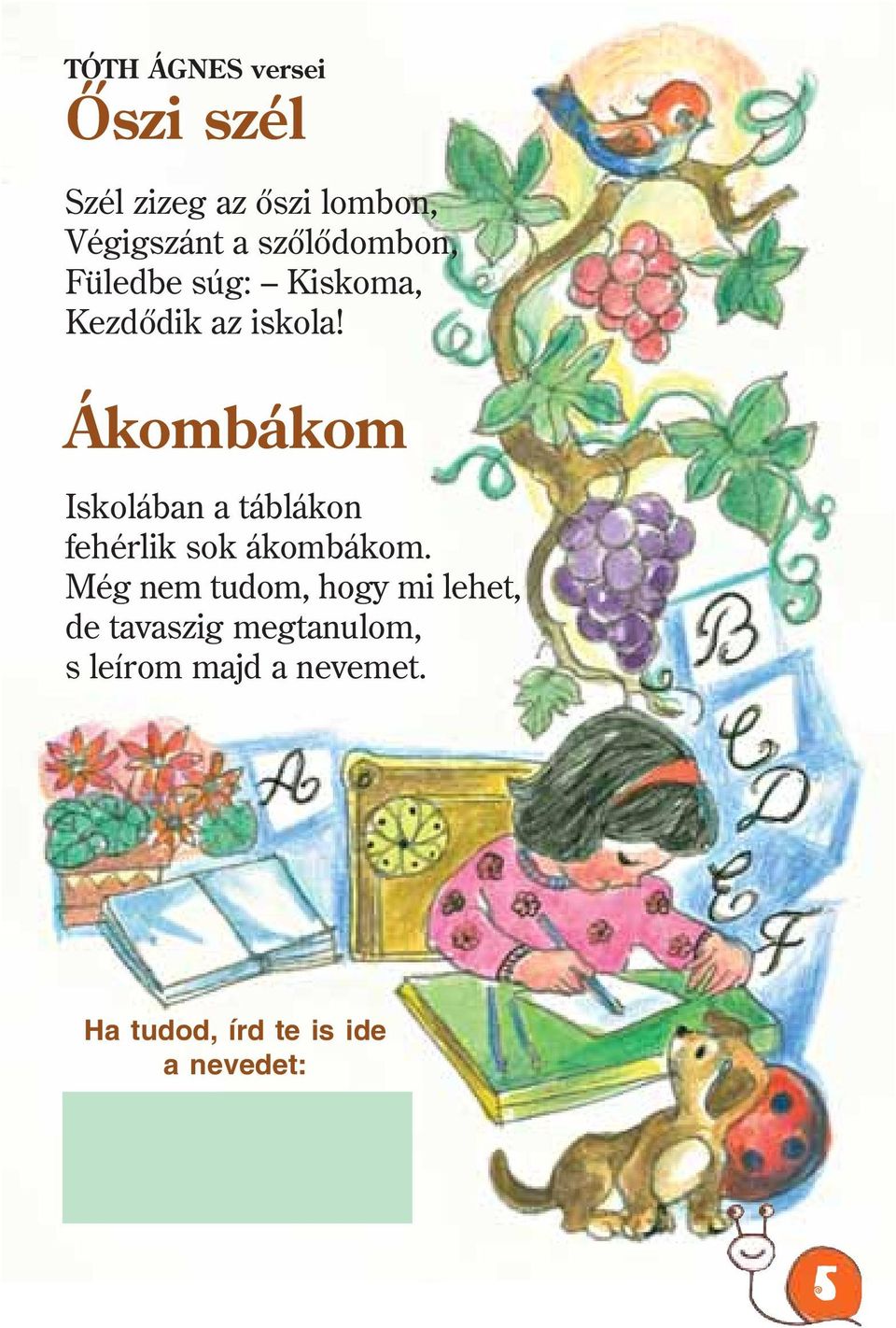 Ákombákom Iskolában a táblákon fehérlik sok ákombákom.