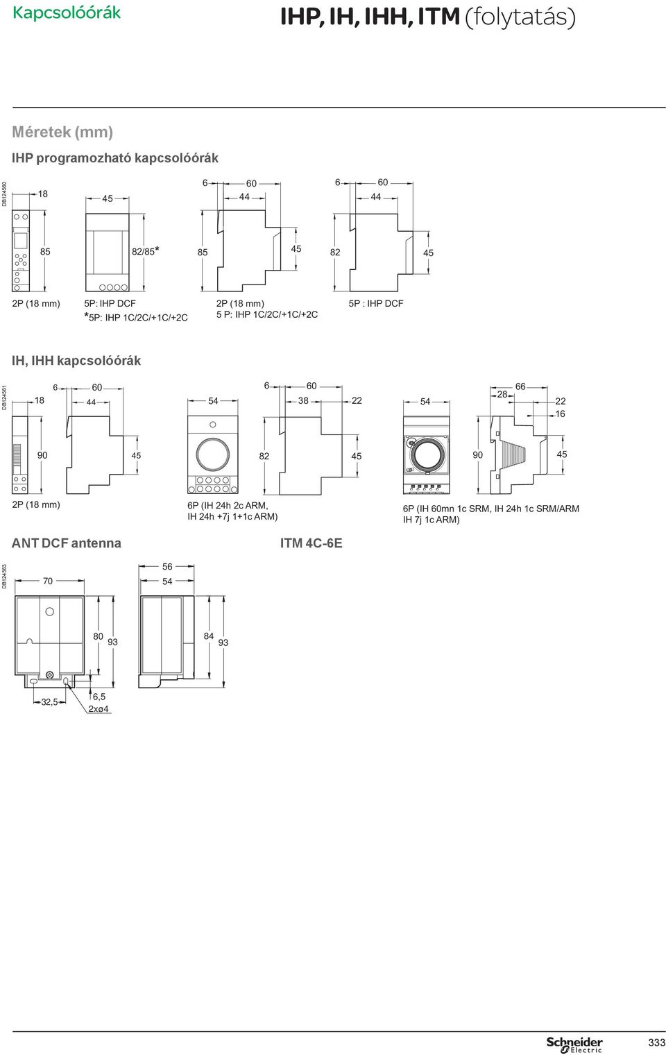 6 60 18 44 54 38 22 54 28 66 22 16 90 45 82 45 90 45 2P (18 mm) ANT DCF antenna 6P (IH 24h 2c ARM, IH 24h +7j