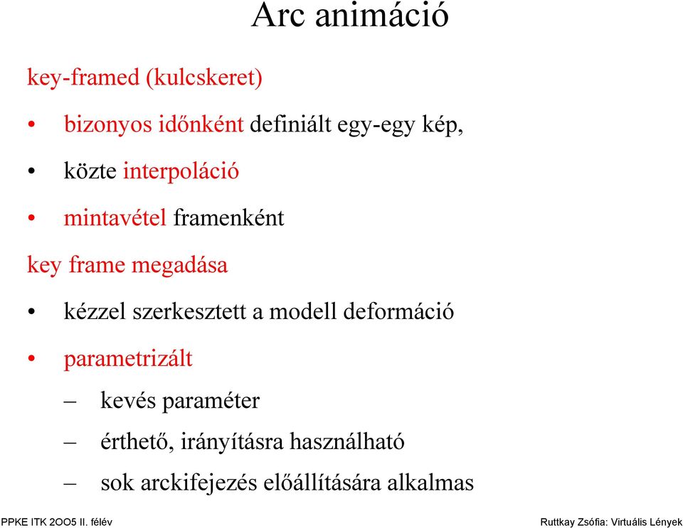 megadása kézzel szerkesztett a modell deformáció parametrizált kevés