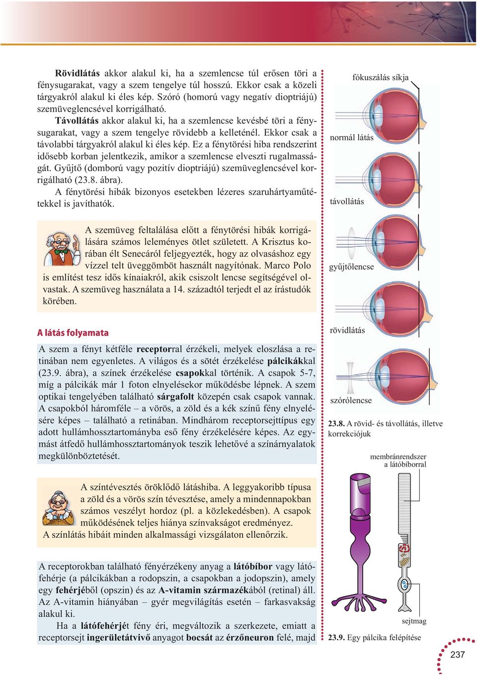 Ekkor csak a távolabbi tárgyakról alakul ki éles kép. Ez a fénytörési hiba rendszerint id sebb korban jelentkezik, amikor a szemlencse elveszti rugalmasságát.