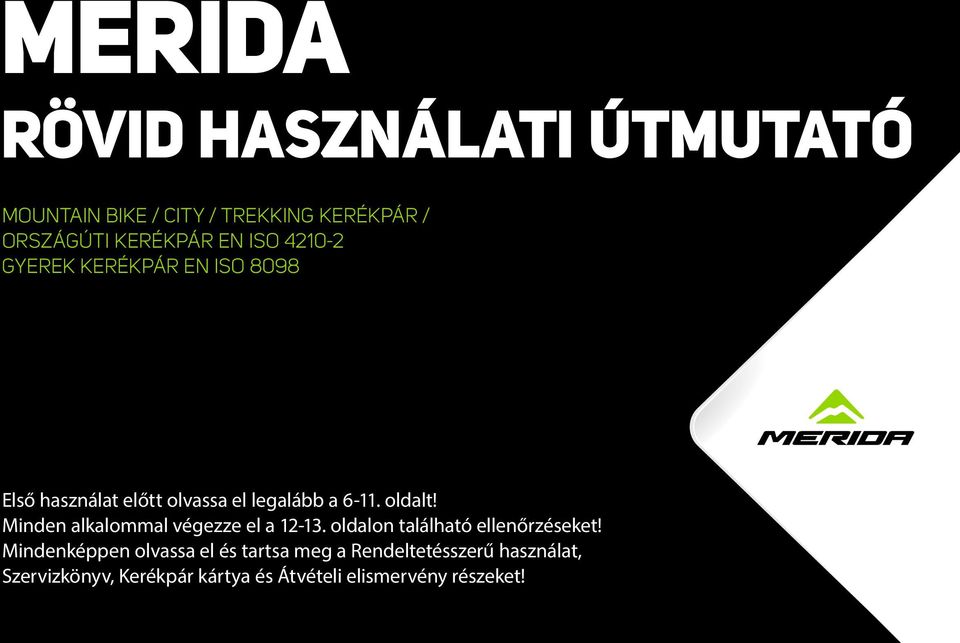 MERIDA RÖVID HASZNÁLATI ÚTMUTATÓ - PDF Free Download