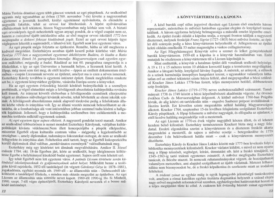 A lépést nyilvánvalóan elhibázottnak kell tekinteni, hiszen Nagyszombatban még kórház sem volt.
