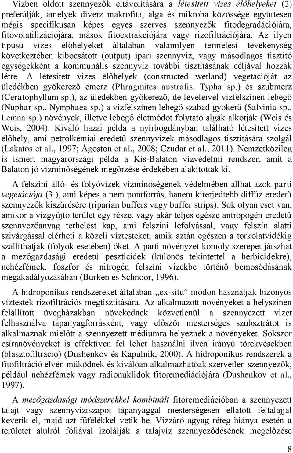 Az ilyen típusú vizes élőhelyeket általában valamilyen termelési tevékenység következtében kibocsátott (output) ipari szennyvíz, vagy másodlagos tisztító egységekként a kommunális szennyvíz további