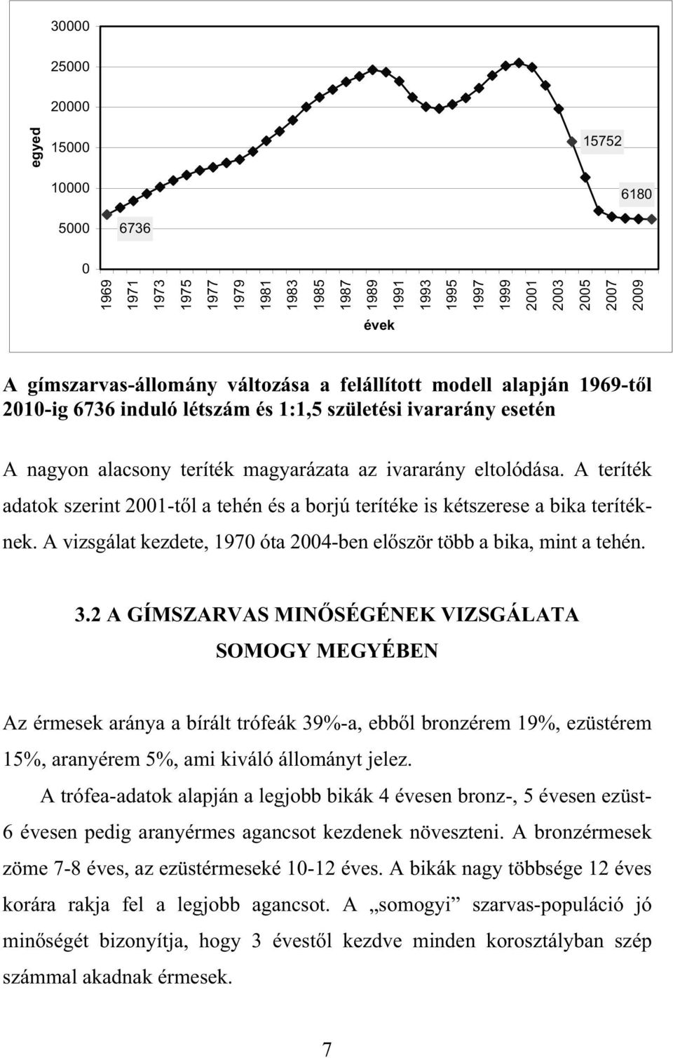 A teríték adatok szerint 2001-t l a tehén és a borjú terítéke is kétszerese a bika terítéknek. A vizsgálat kezdete, 1970 óta 2004-ben el ször több a bika, mint a tehén. 3.