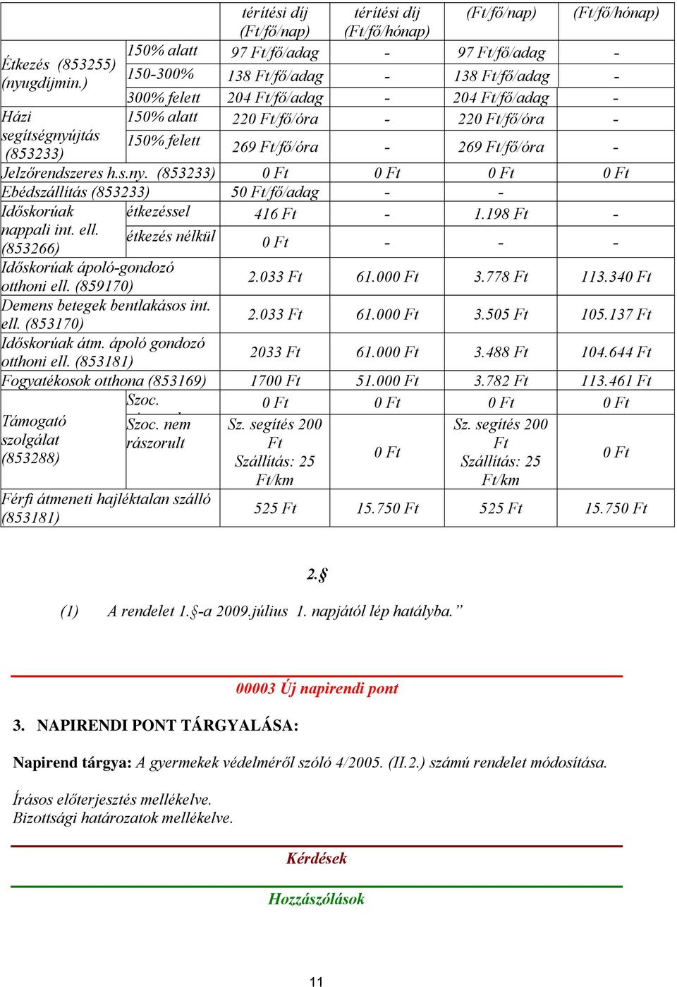 300% felett 204 Ft/fő/adag - 204 Ft/fő/adag - 150% alatt 220 Ft/fő/óra - 220 Ft/fő/óra - 150% felett 269 Ft/fő/óra - 269 Ft/fő/óra - Jelzőrendszeres h.s.ny.