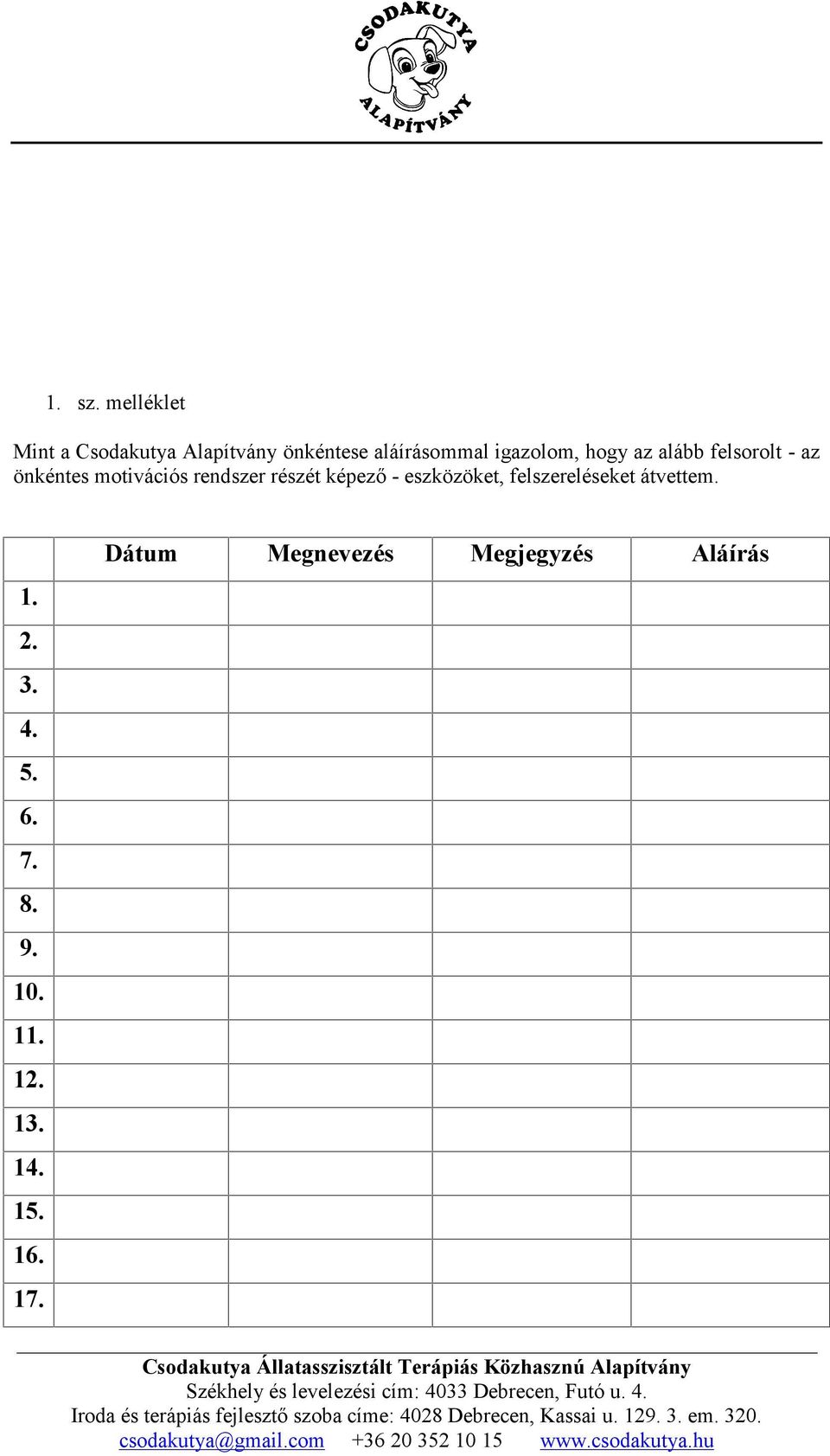 hogy az alább felsorolt - az önkéntes motivációs rendszer részét képező