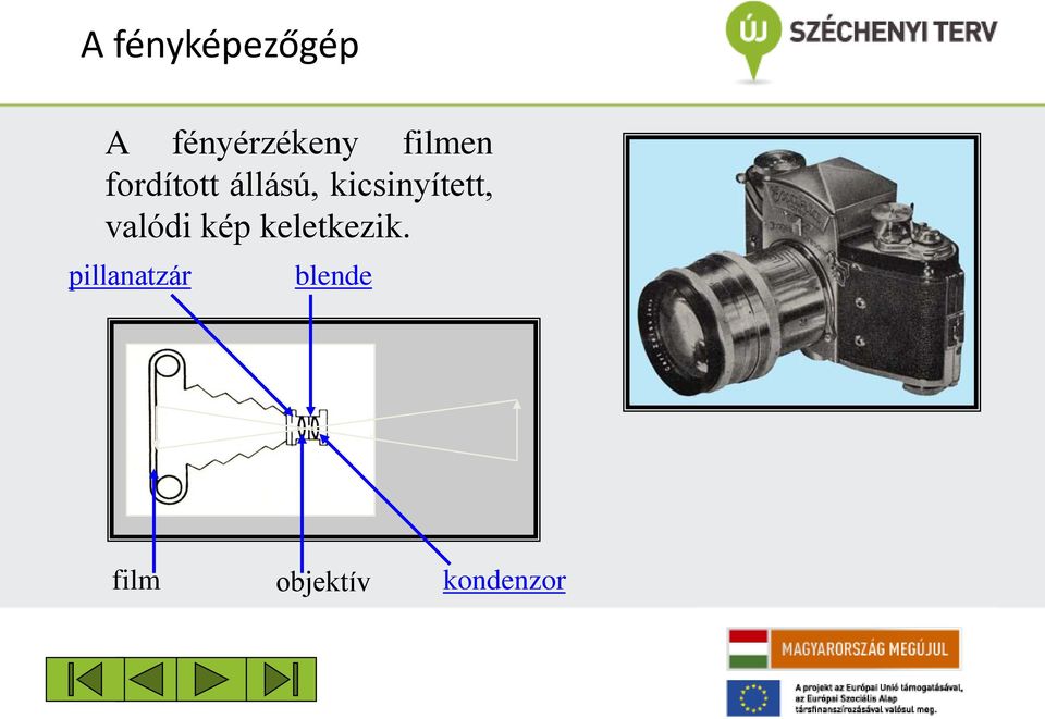 kicsinyített, valódi kép