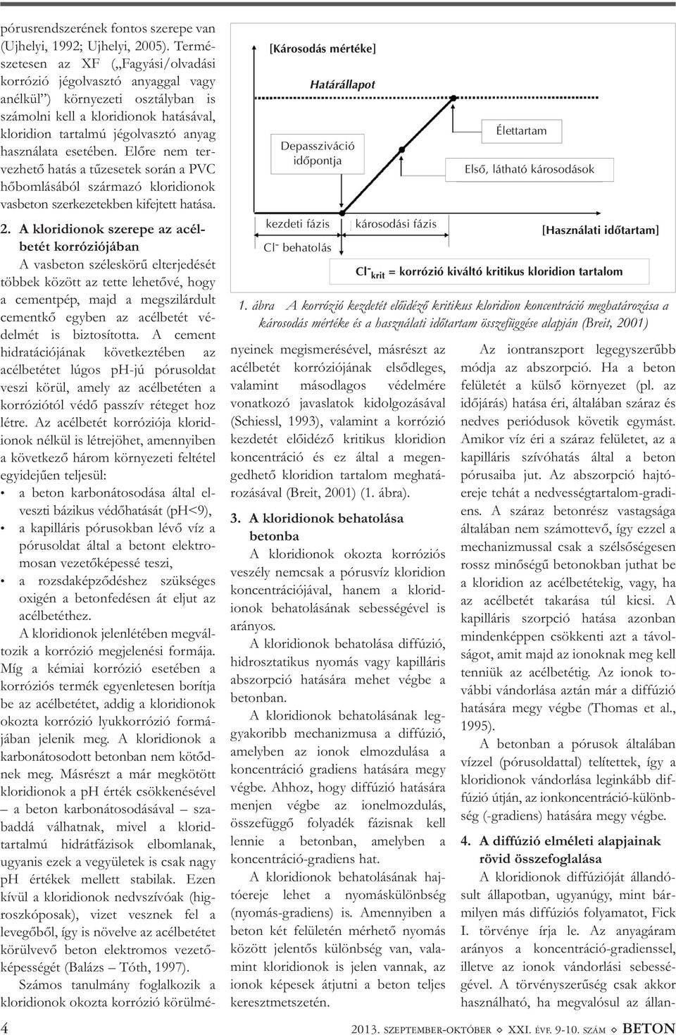 esetében. Előre nem ter - vezhető hatás a tűzesetek során a PVC hőbomlásából származó kloridionok vasbeton szerkezetekben kifejtett hatása. 2.