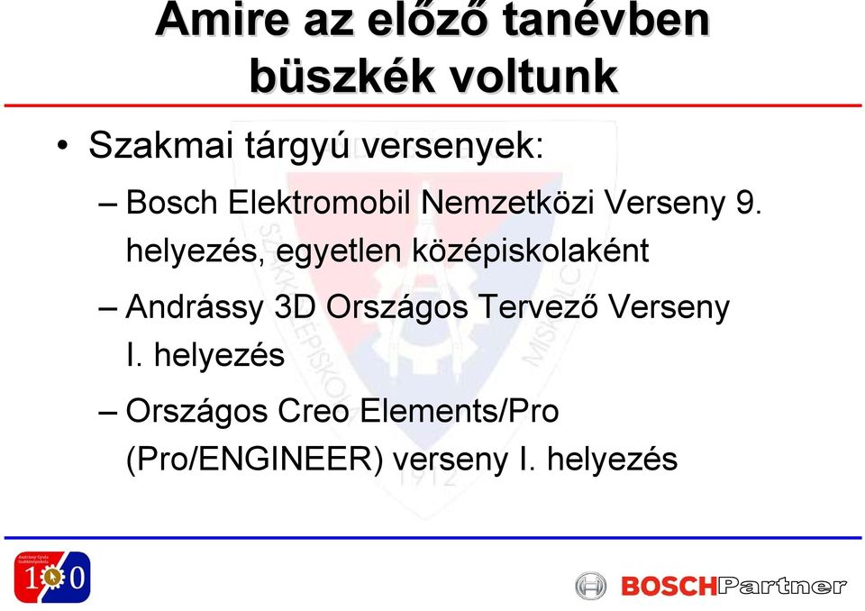 helyezés, egyetlen középiskolaként Andrássy 3D Országos Tervező