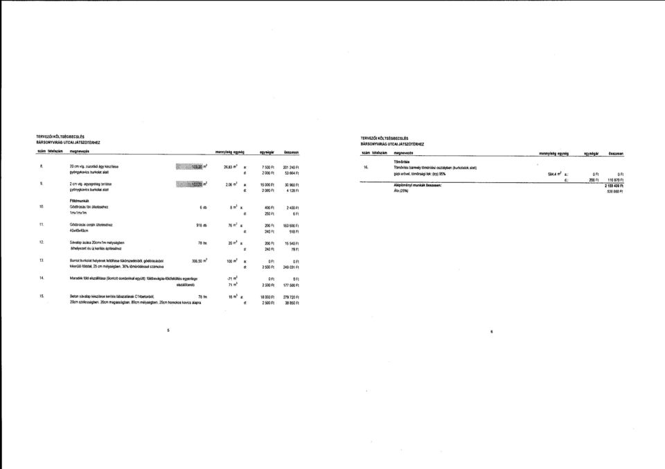 06 m 3 a: d: 7 500 Ft 201 240Ft 2000 F 53664Ft 15000FI 2000Ft 30 960Ft 4128Ft Tömörítés 16. Tömörítés barmeytömöritési sztayban (burkatk aatt) gépi erőve.