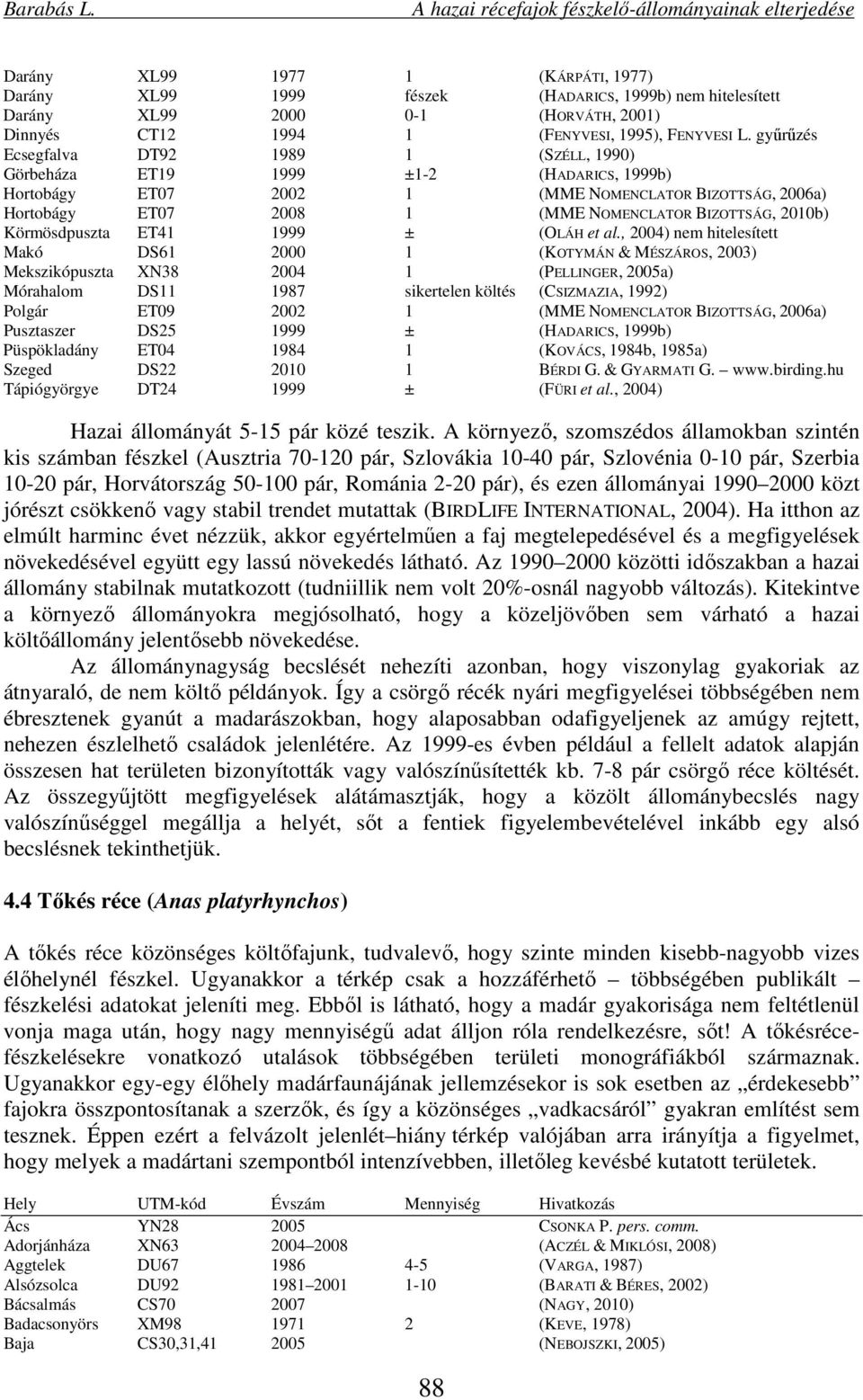 2010b) Körmösdpuszta ET41 1999 ± (OLÁH et al.