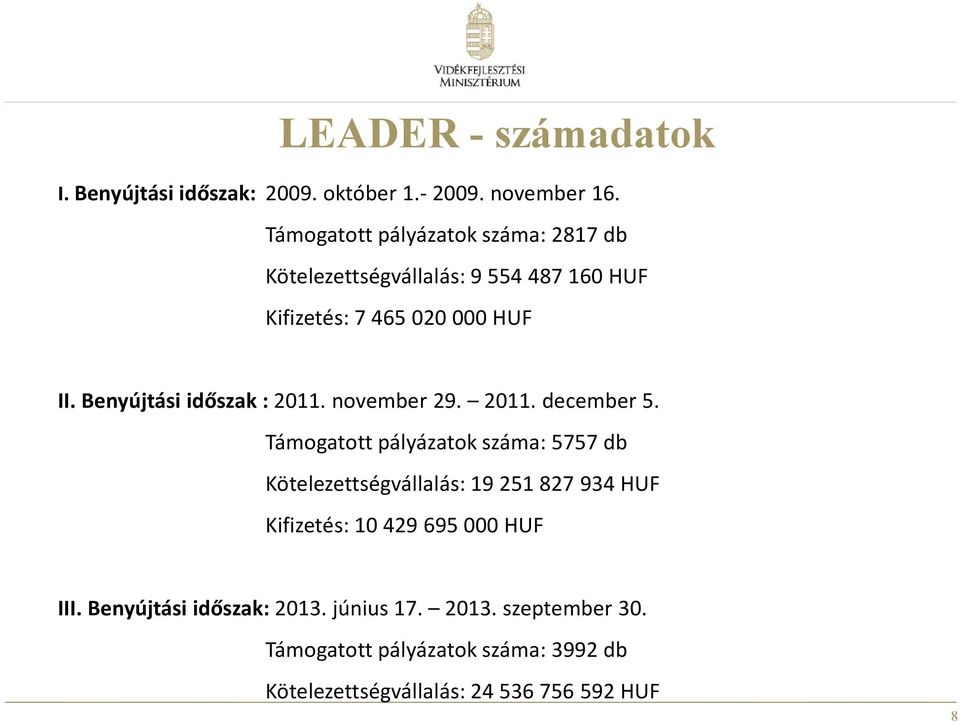 Benyújtási időszak : 2011. november 29. 2011. december 5.